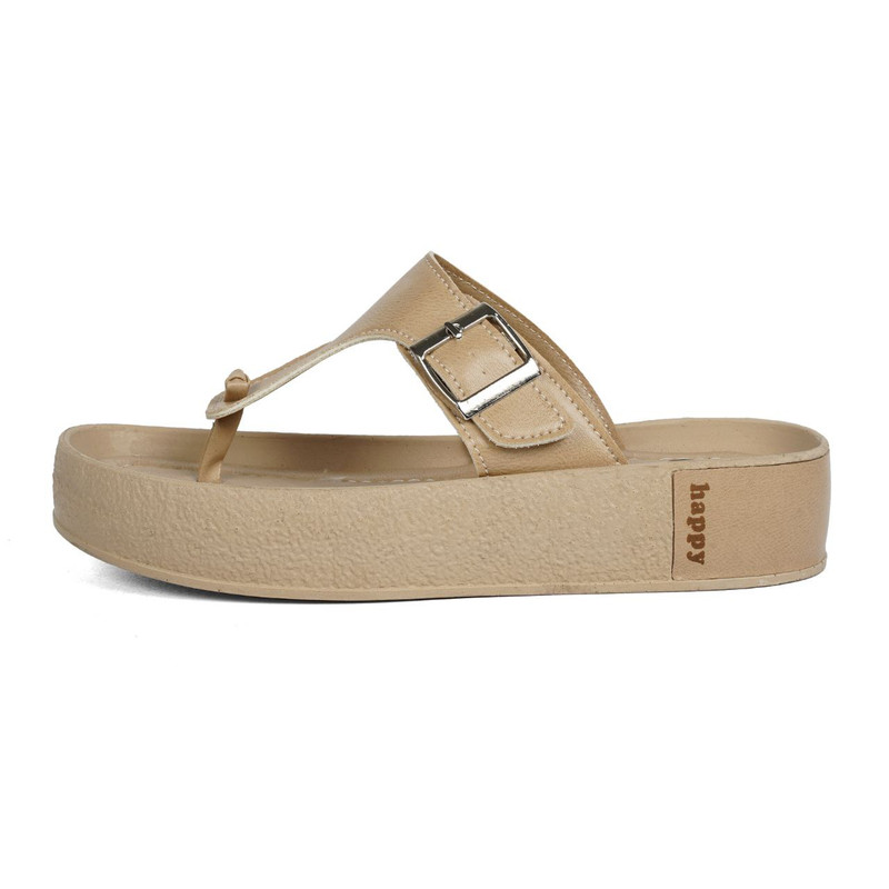 دمپایی لاانگشتی زنانه هپی مدل الیزابت رنگ کرم