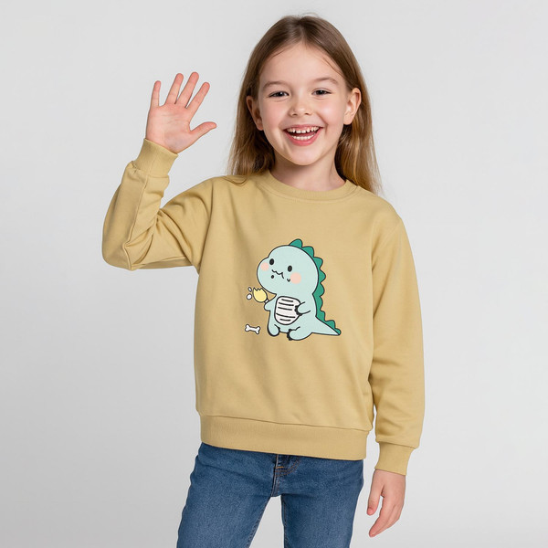 سویشرت دخترانه مادر مدل داینی-75 رنگ نسکافه ای