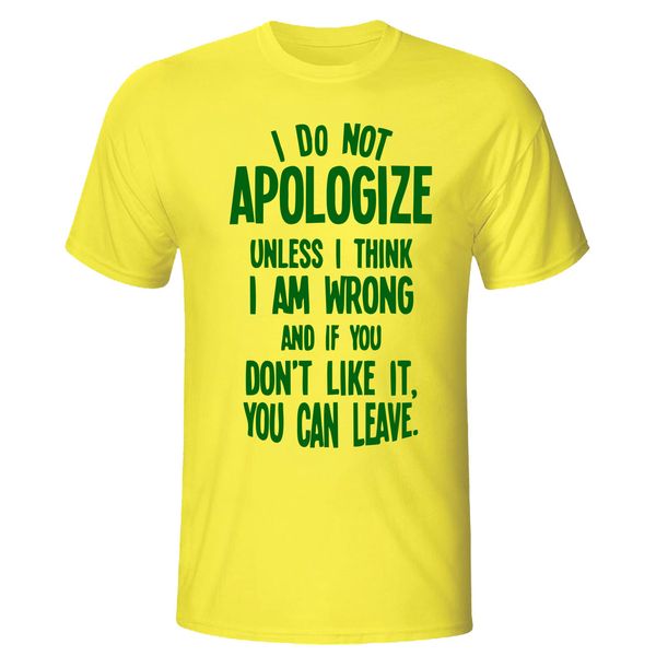 تیشرت زنانه طرح apologize کد 43192 رنگ زرد تیشرت زنانه طرح apologize کد 43192 رنگ زرد