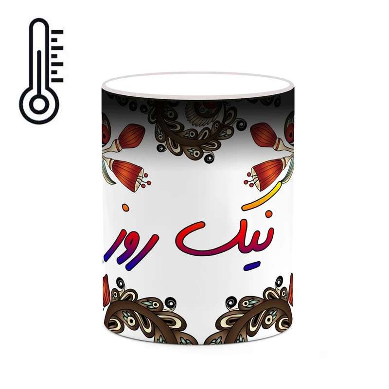 ماگ حرارتی کاکتی مدل اسم نیک_روز طرح سنتی گل و بته کد mgh48147