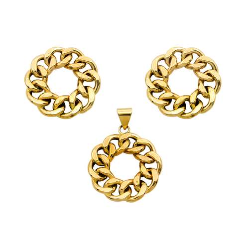 نیم ست طلا 18 عیار زنانه کاپانی کد KS001