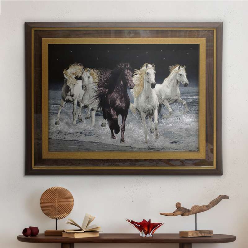 فرش دستبافت دیوارکوب طرح اسب کد 122 فرش دستبافت دیوارکوب طرح اسب کد 122