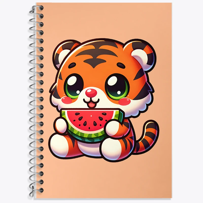 دفتر زبان 50 برگ خندالو مدل سه خط طرح ببر و هندوانه کد F7740