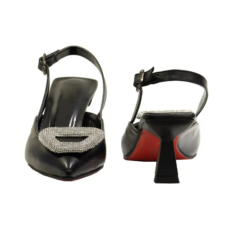 کفش زنانه مدل پشت باز نگین دار