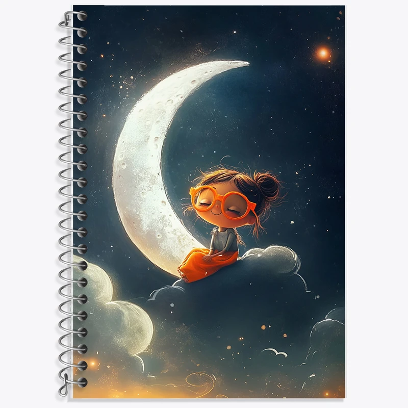 دفتر زبان 50 برگ خندالو مدل دو خط طرح دخترانه کیوت کد F8227