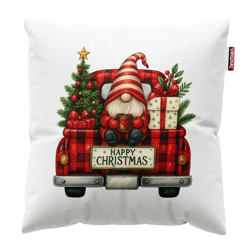 کوسن پاد آفرین مدل کریسمس طرح بابانوئل کاج گوزن آدم برفی کد PK302628 سایز 30*30 سانتی متر