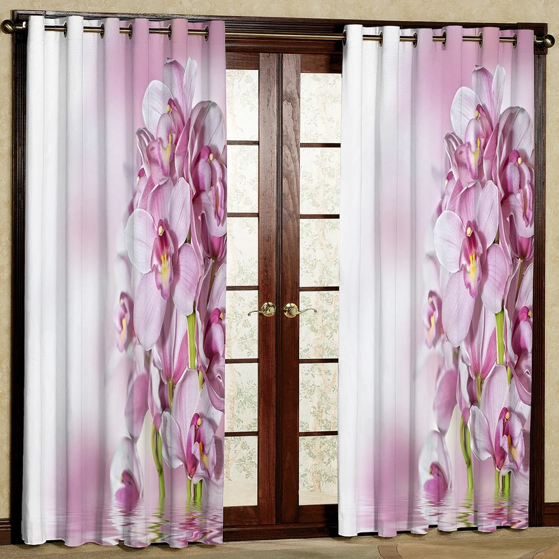  پرده مدل گل ارکیده مخمل پانچی کد 264 سایز 140x280 سانتی متر