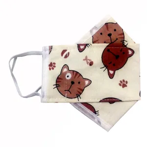 ماسک پارچه‌ای بچگانه مدل سه بعدی طرح گربه کد 850085