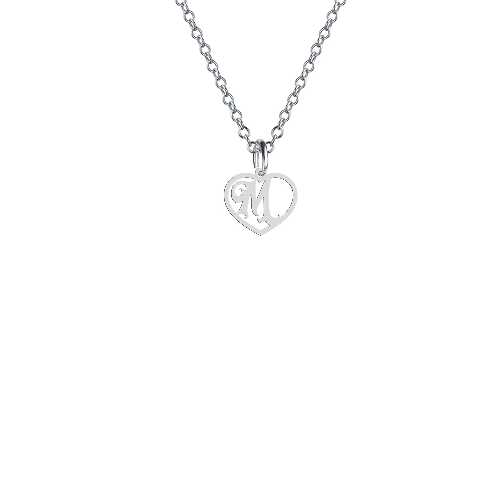 گردنبند هایکا طرح قلب و حرف M مدل s.ha2-769