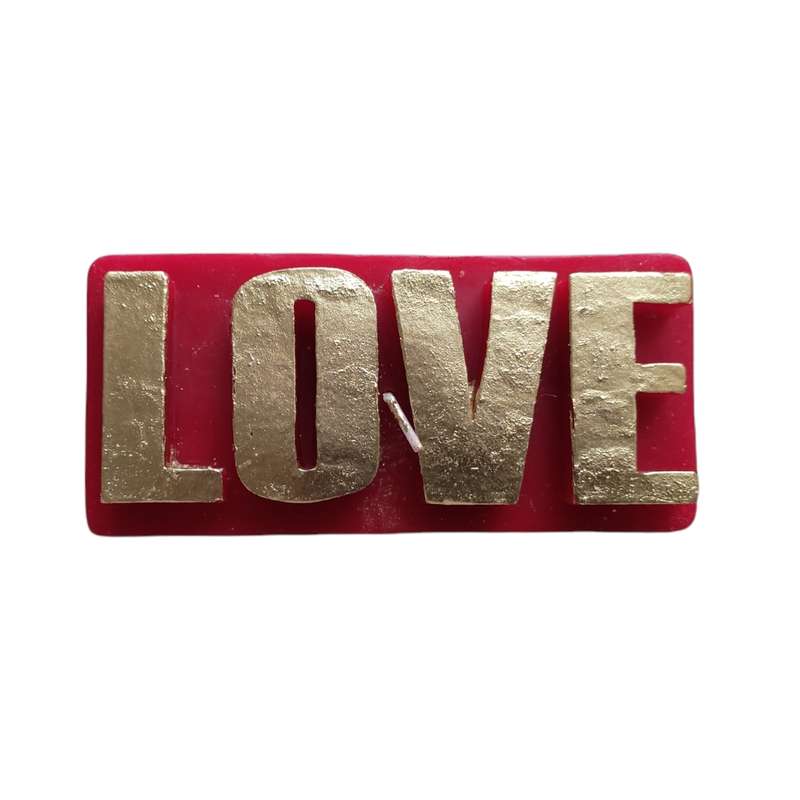 شمع مدل روکش طلا طرح LOVE
