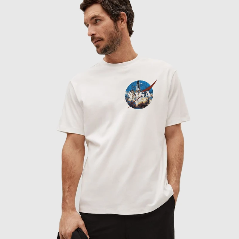 تی شرت آستین کوتاه مردانه مدل ساده ناسا اسپرت z639