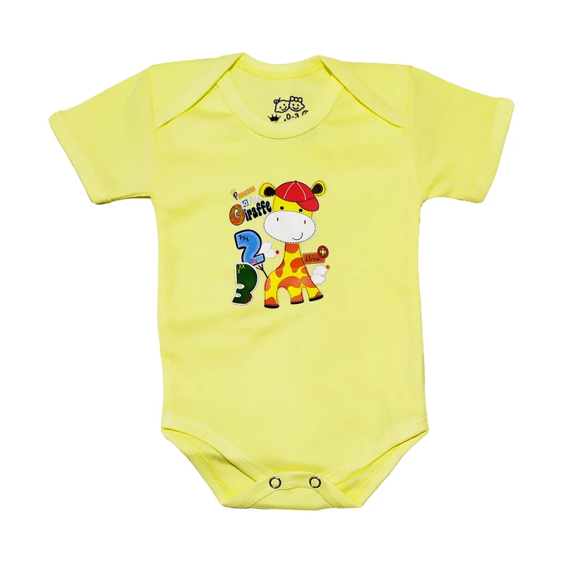 بادی آستین کوتاه نوزادی مدل زرافه