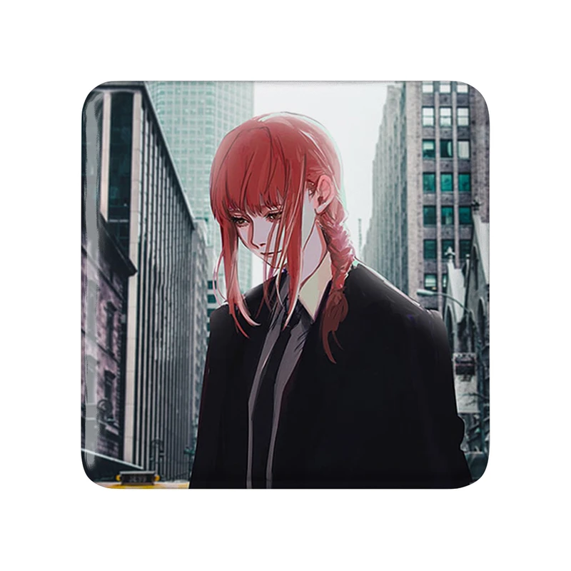 مگنت خندالو طرح ماکیما انیمه مرد اره ای Chainsaw Man  مدل مربعی کد 17995