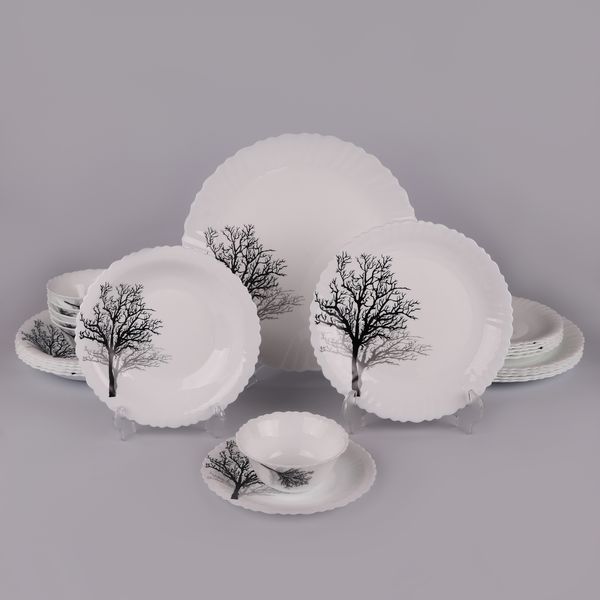 سرویس غذاخوری 25 پارچه 6 نفره گلدن اوپال مدل تمپر شادو