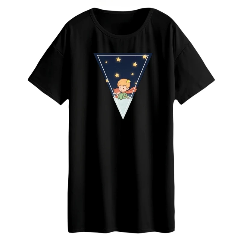 تی شرت لانگ زنانه مدل شازده کوچولو مثلث