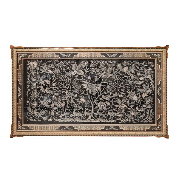 تابلو قلمزنی مسی صنایع دستی فاخر مدل بهارستان