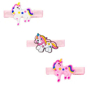 گیره مو دخترانه مدل اسب تک شاخ مجموعه 3 عددی