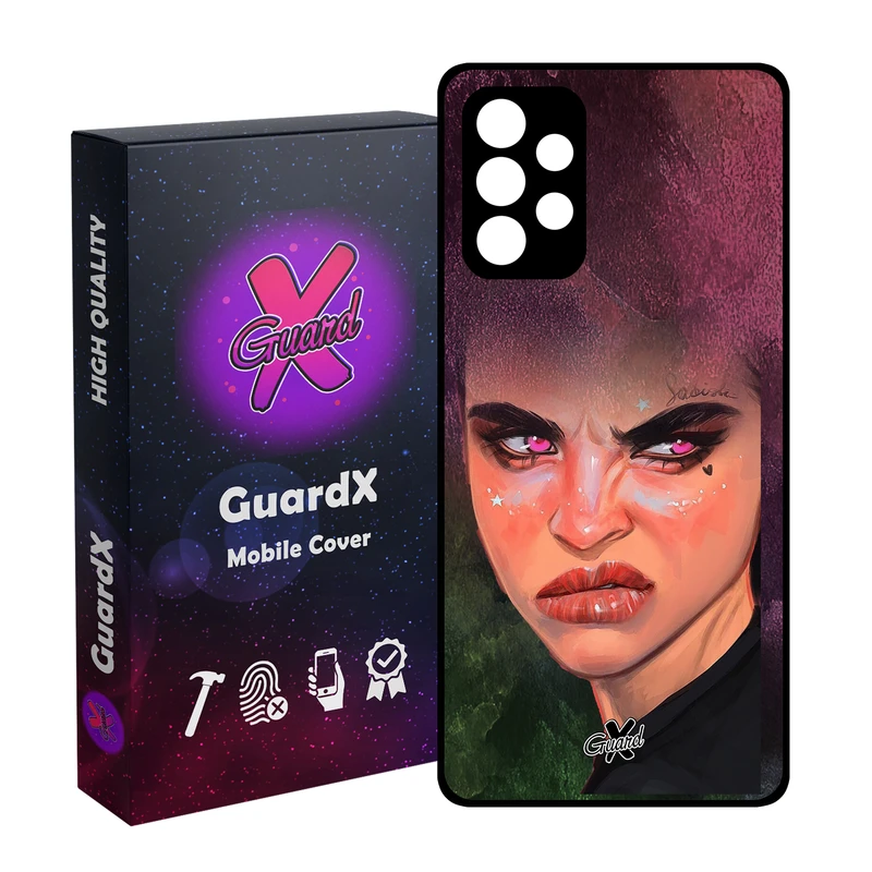 کاور گارد ایکس طرح Girl مدل Glass10260 مناسب برای گوشی موبایل سامسونگ Galaxy A32 4G