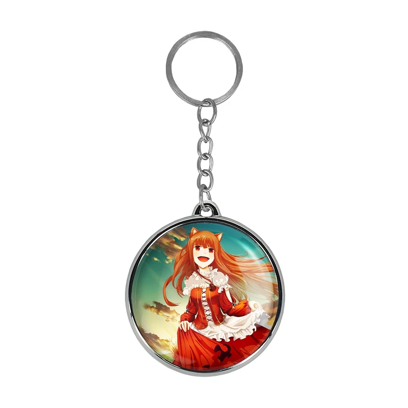 جاکلیدی خندالو طرح هولو انیمه ادویه و گرگ مدل دوطرفه کد 3611636117