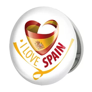 آینه جیبی خندالو طرح پرچم اسپانیا مدل تاشو کد 20673 
