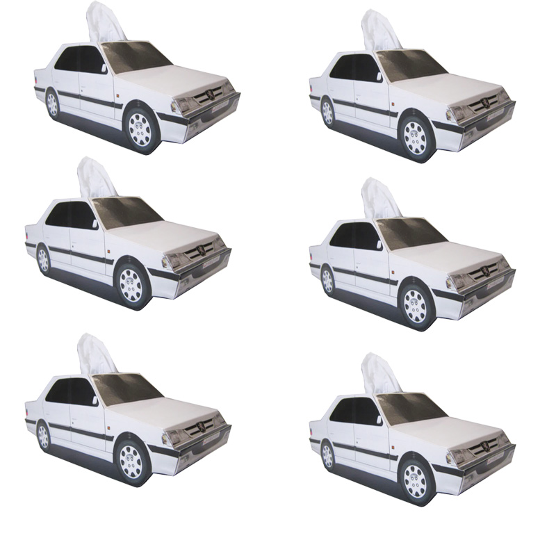 دستمال کاغذی 100 برگ طرح خودرو پژو پارس کد SF6 مجموعه 6 عددی