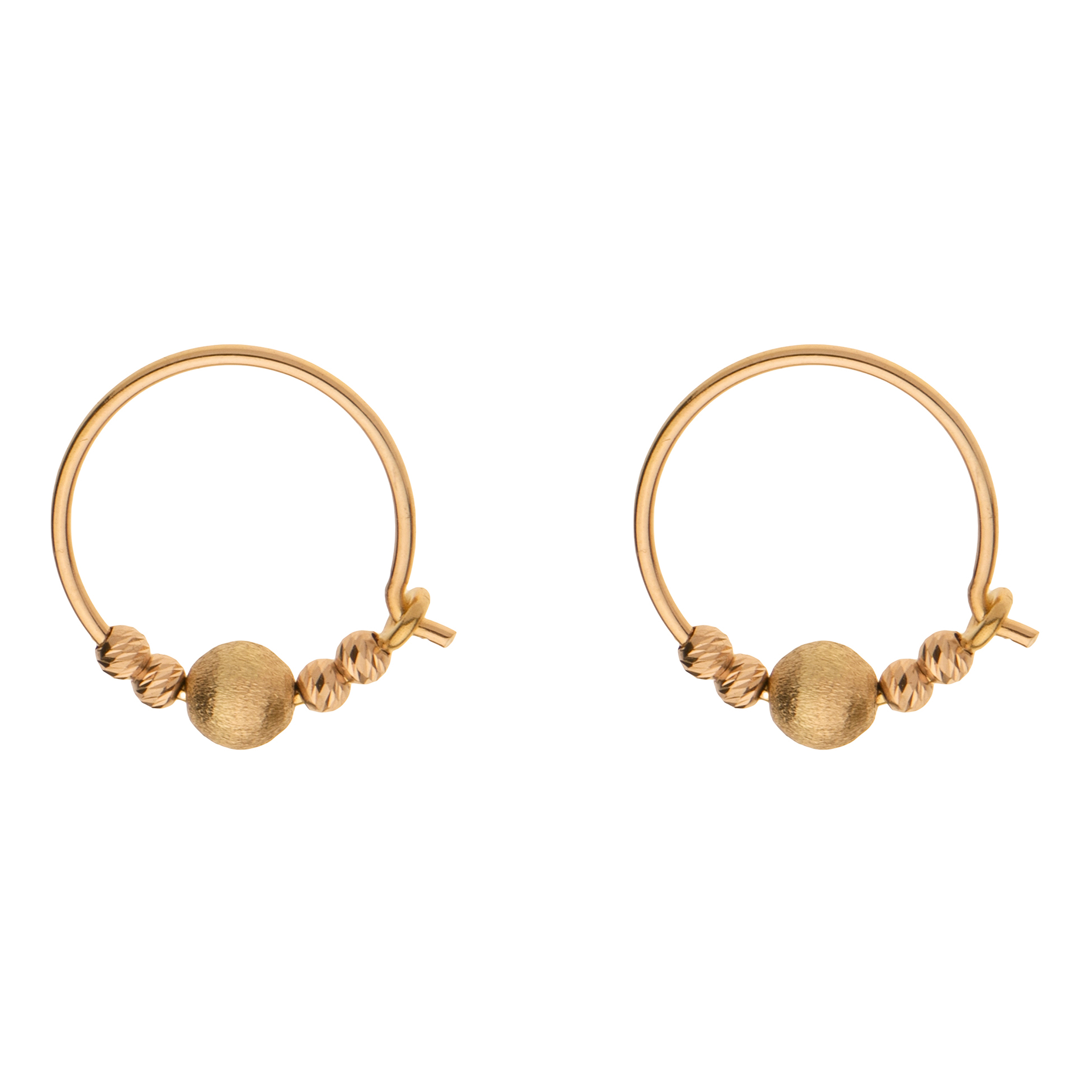 گوشواره حلقهای طلا 18 عیار زنانه گلدم مدل E-3070011