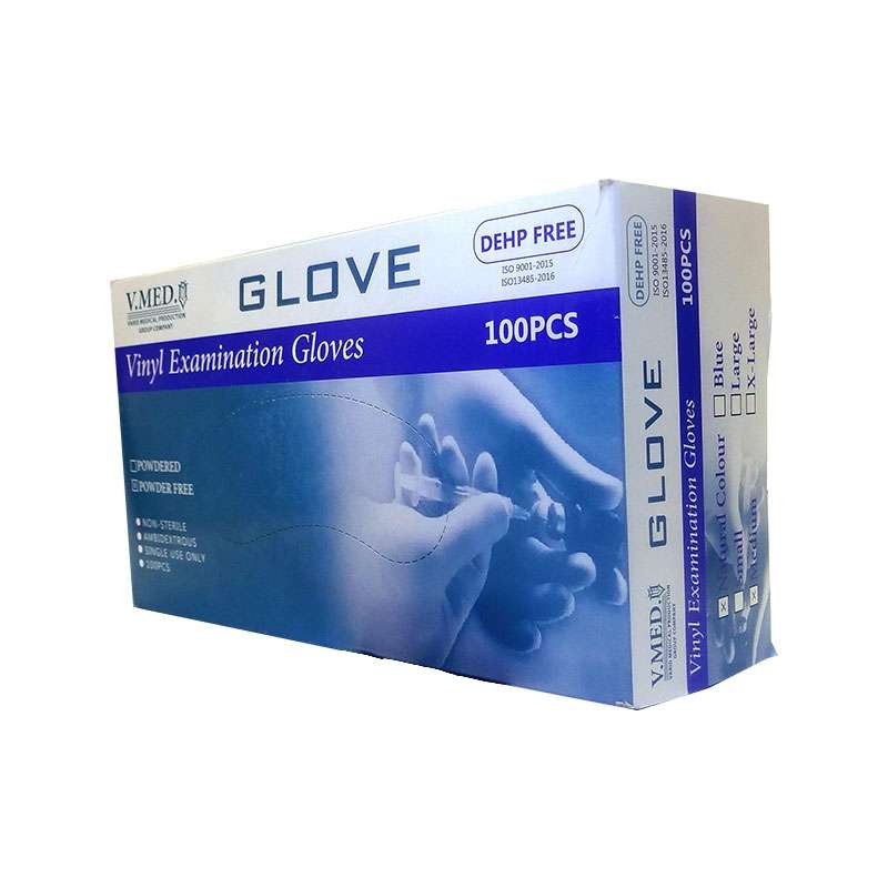 دستکش وینیل ویمد مدل 01L سایز لارژ بسته 100 عددی