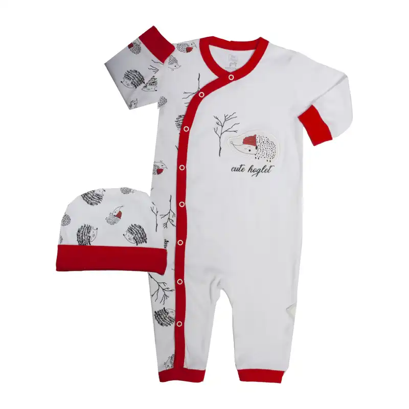 ست سرهمی و کلاه نوزادی آدمک مدل جوجه تیغی کد 130016