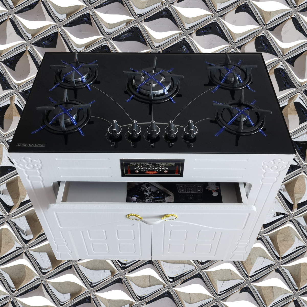 اجاق گاز 5 شعله جنرال پارس مدل Aurora-muv اجاق گاز 5 شعله جنرال پارس مدل Aurora-muv