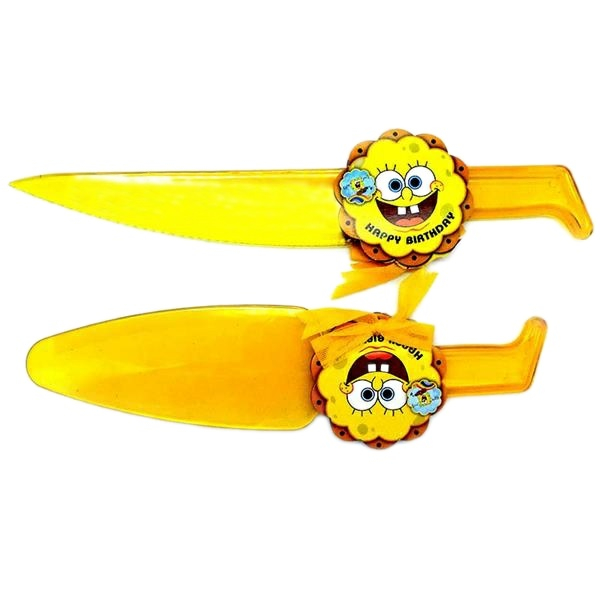 ست کارد و کفگیر سرو کیک مدل باب اسفنجی مجموعه 2 عددی