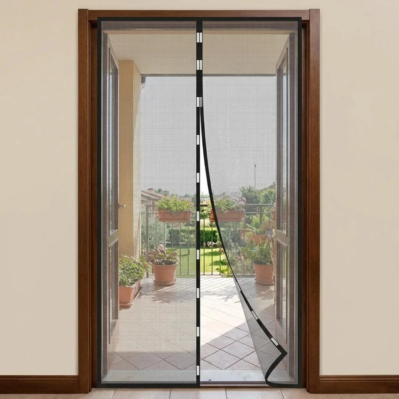 پرده توری مغناطیسی مدرن پوش مدل فایبر گلس نسوز  کد 1260 سایز 200x230 سانتی متر