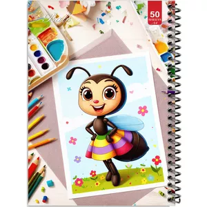 دفتر نقاشی 50 برگ انتشارات بله طرح زنبور در حال طراحی کد A4-L225
