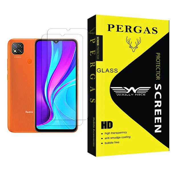 محافظ صفحه نمایش وایلی نایس مدل Pergas Glass MIX002 مناسب برای گوشی موبایل شیائومی Redmi 9 (India) بسته دو عددی