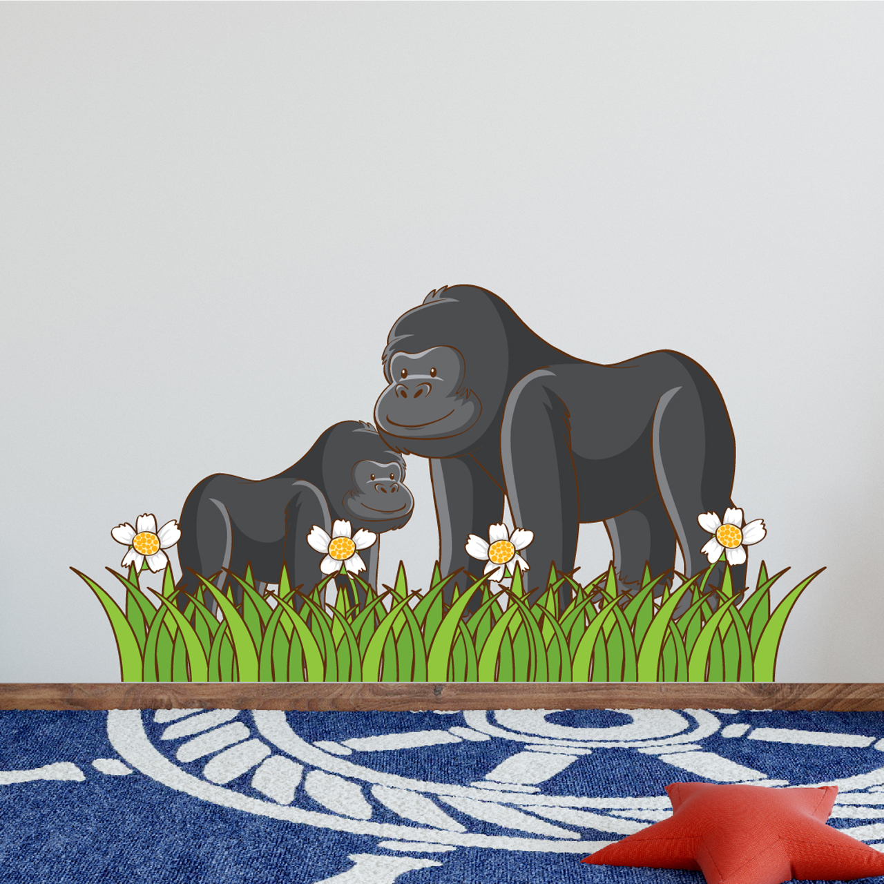استیکر دیواری کودک هفال طرح خانواده شامپانزه کد a69