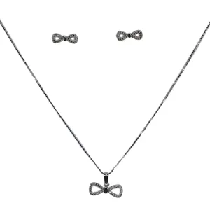 نیم ست نقره زنانه مدل پاپیون کد HS070