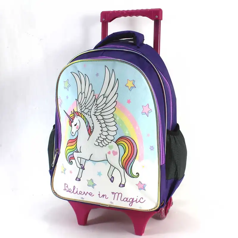 کوله پشتی چرخ دار مدل تک شاخ کد fay-39-3z به همراه جامدادی