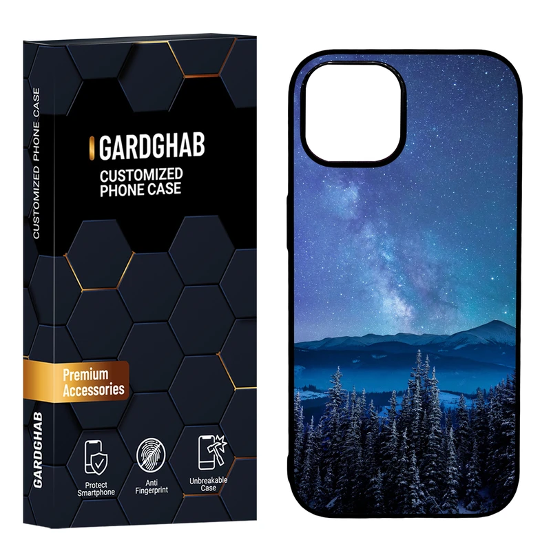 کاور گارد قاب مدل دور ژله ای پشت گلس طبیعت مناسب برای گوشی موبایل اپل iPhone 15 