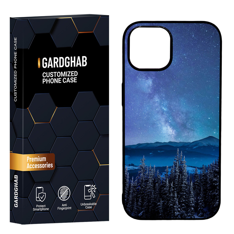 کاور گارد قاب مدل دور ژله ای پشت گلس طبیعت مناسب برای گوشی موبایل اپل iPhone 15 