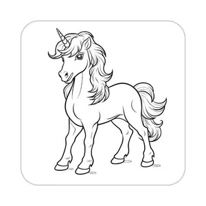 زیر لیوانی کاکتی طرح اسب تک شاخ و یونیکورن مدل mp33064