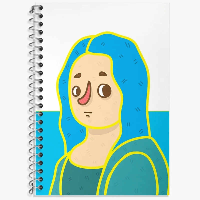 دفتر زبان 50 برگ خندالو مدل دو خط طرح مونالیزا کد F887