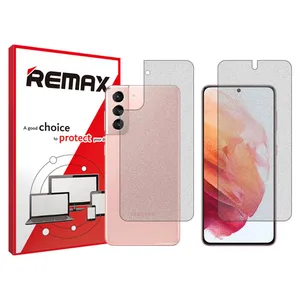 Remix matte screenprotector HyMTT model suitable for Samsung Galaxy S21 mobile phones along with the back of the phone