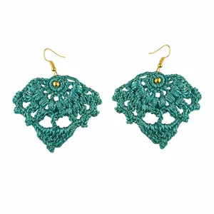 گوشواره دست دوز زنانه مدل قلاب بافی کد Gosh - 003