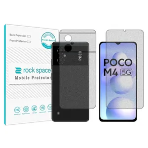 Matte Rockspace HyMTT screen protector suitable for the Xiaomi Poco M4 5G mobile phone along with the back of the phone
