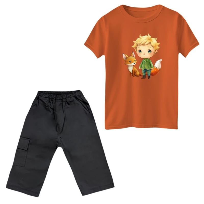 ست تی‌شرت و شلوارک پسرانه مدل شازده کوچولو