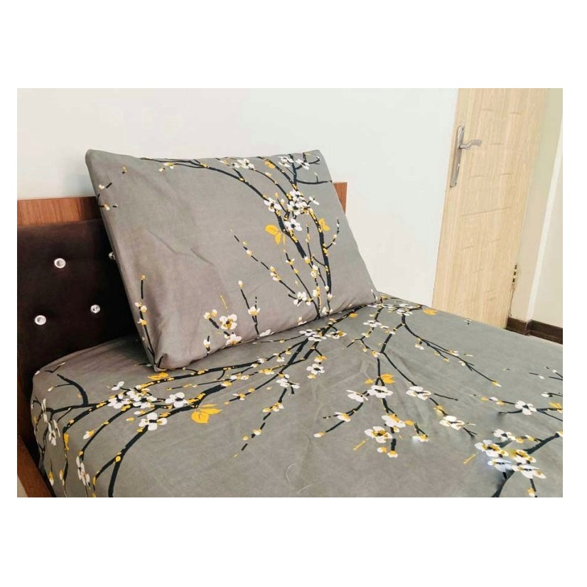 سرویس ملحفه مدل گل یخ یک نفره دو تکه