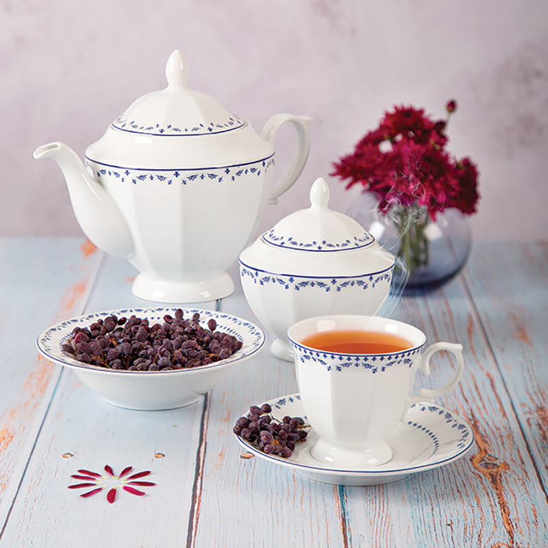 سرویس غذاخوری 103 پارچه چینی زرین ایران سری نئوکلاسیک مدل فرانسیس درجه یک
