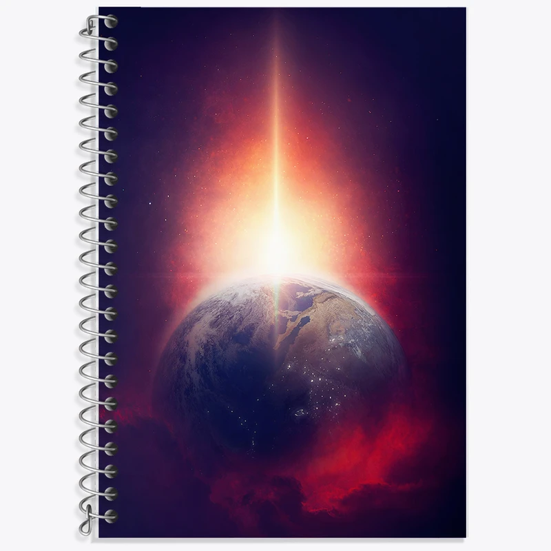 دفتر زبان 50 برگ خندالو مدل دو خط طرح کهکشان (galaxy) کد F6720