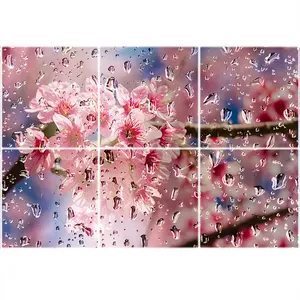 تایل سقفی آسمان مجازی طرح  باران و گل کد ST 2321-6 سایز 60x60 سانتی متر مجموعه 6 عددی