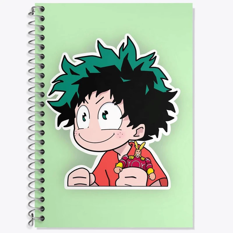 دفتر زبان 50 برگ خندالو مدل سه خط طرح ایزوکو میدوریا انیمه آکادمی قهرمان من My Hero Academia کد 10073