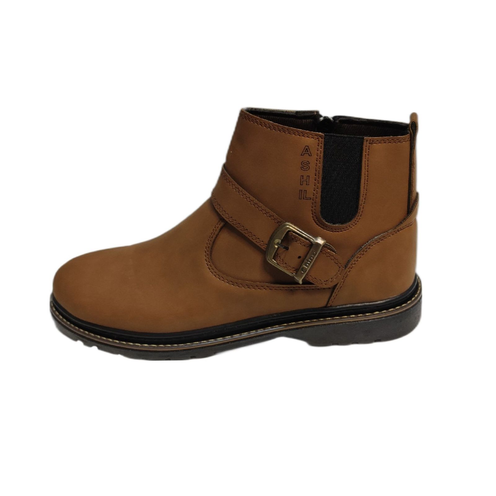نیم بوت مردانه مدل آشیل سگک و زیپ دار کد 1011 -  - 1